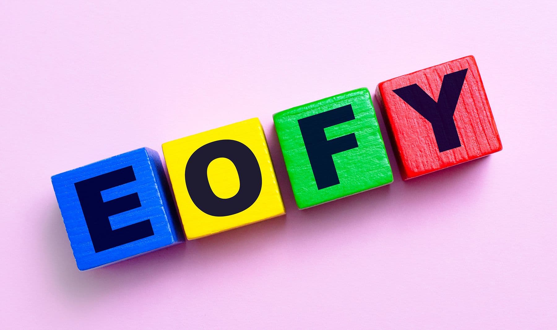 Colorful wood cubes with letters E O F Y