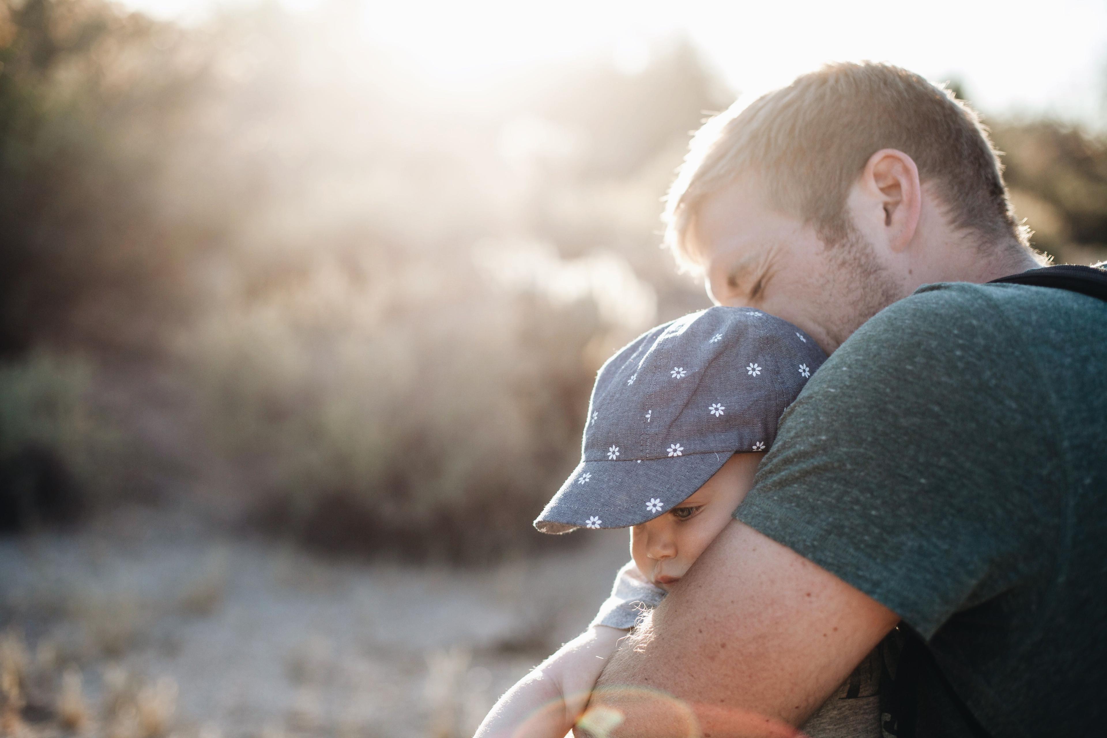 Father holding baby boy