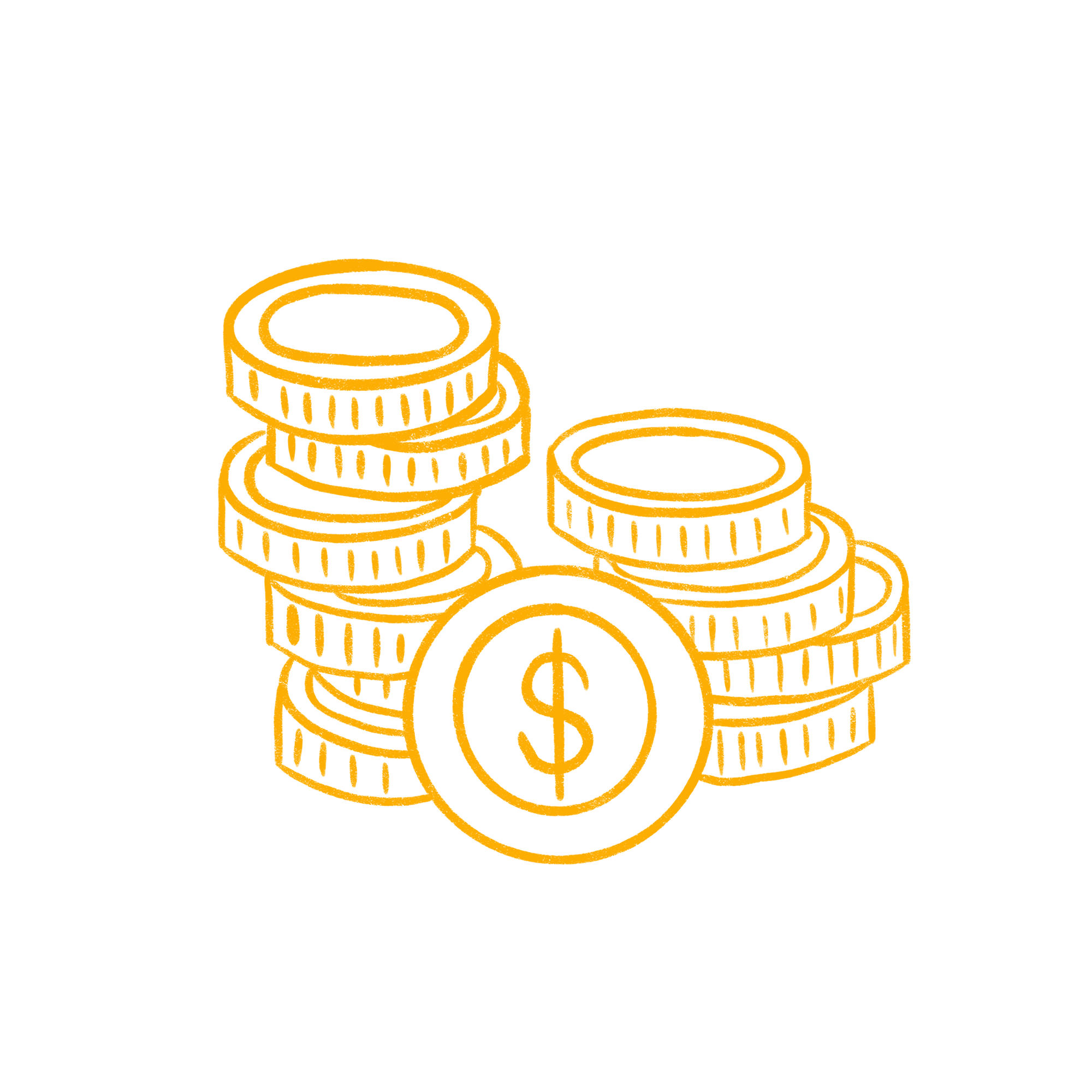 Cartoon coins stacked