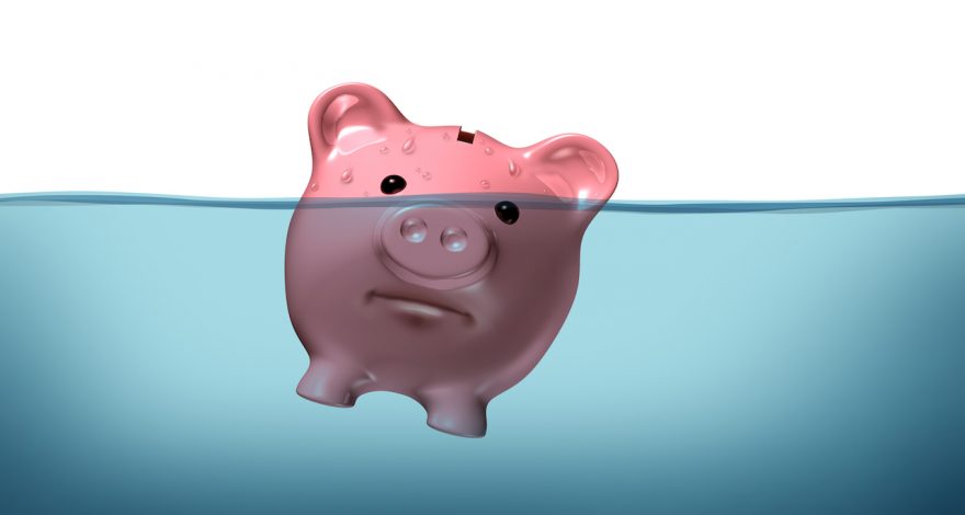 Piggy bank drowning