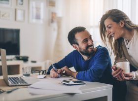 A couple in discussion about financial health