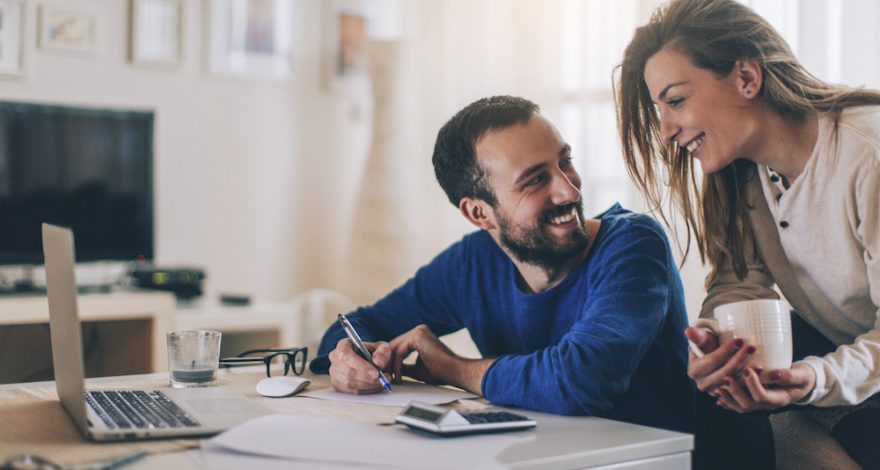 A couple in discussion about financial health