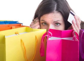 Woman Stressed with Her Purchases