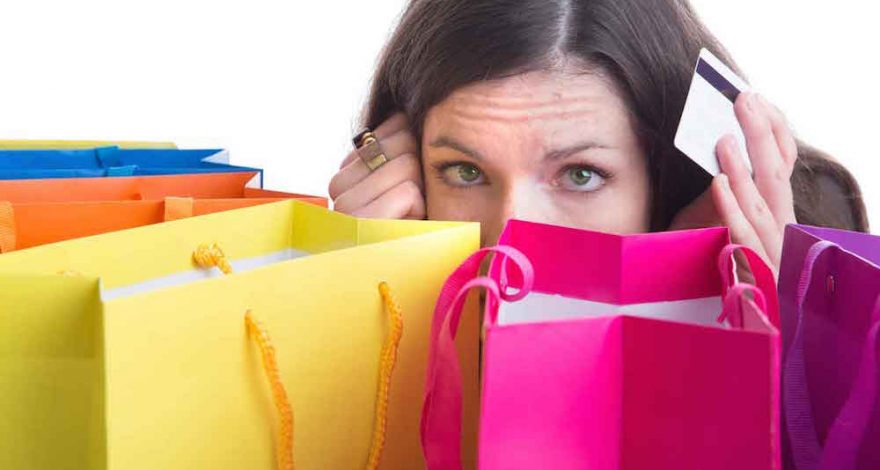 Woman Stressed with Her Purchases