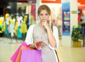 Woman shopping with bags