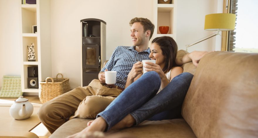 Couple resting on the couch