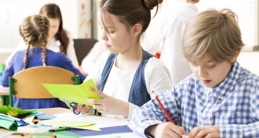 Children at school drawing