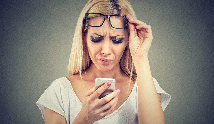 Woman looking at phone