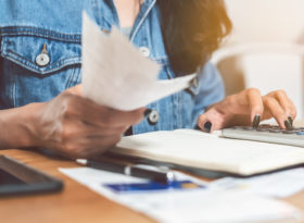 Woman doing accounting