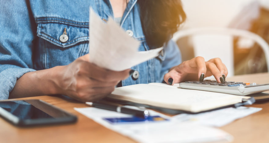 Woman doing accounting